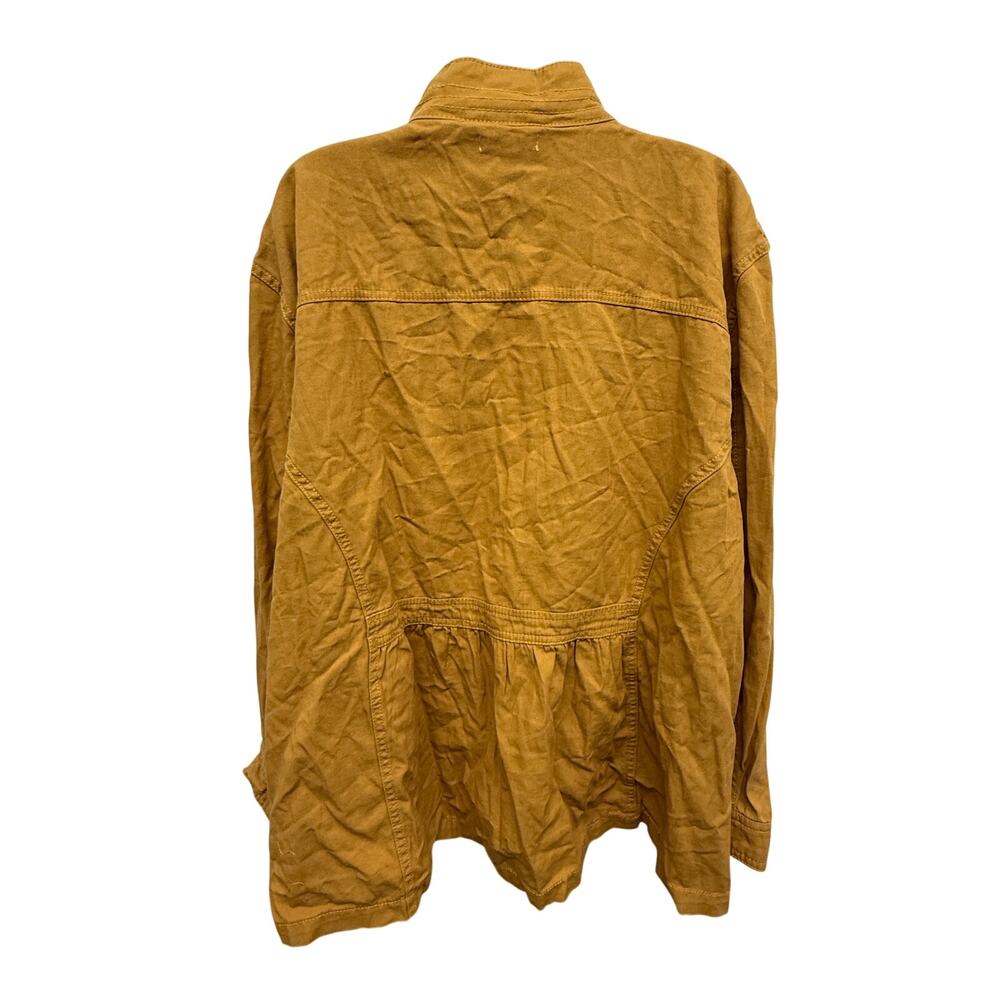 Maurices Mustard Yellow Cotton Full Zip Jacket Women's Plus SZ 4 28/30 moto - Picture 3 of 5